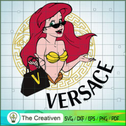 Ariel Mermaid Versace Background SVG Cut File for Cricut & Silhouette