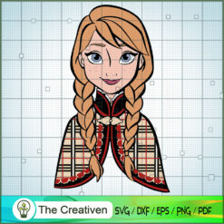 Anna Princess Burberry SVG, Disney Princess SVG, Luxury Brand SVG
