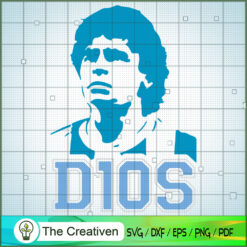 D10S Maradona White SVG, Diego Maradona SVG, Soccer Argentina SVG
