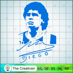 Maradona Diego Signature Color SVG Cut File for Cricut & Silhouette