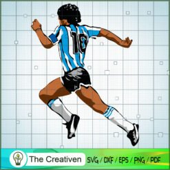 Maradona Legend Run SVG, Diego Maradona SVG, Soccer Argentina SVG