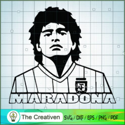 Maradona Legend Outline SVG, Diego Maradona SVG, Soccer Argentina SVG