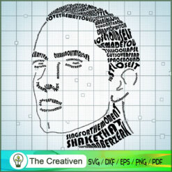 Eminem Letters Portrait SVG, US Rapper SVG, Famous Star SVG