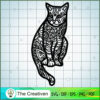 Cat Flowers Mandala Outline Art SVG Cut File for Cricut & Silhouette