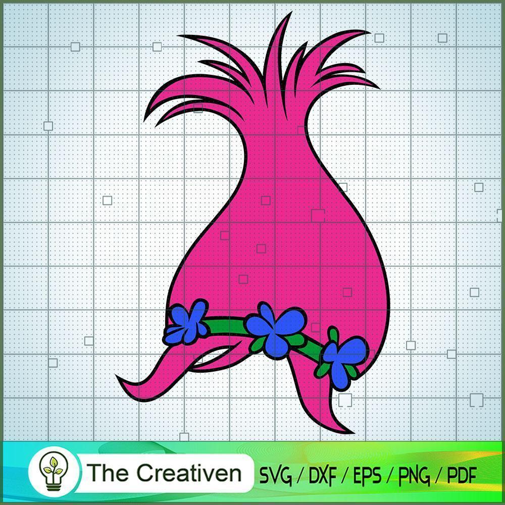 Pink Hair Wreath Poppy SVG Cut File for Cricut & Silhouette 1 Pink Hair Wreath Poppy SVG Cut File for Cricut & Silhouette