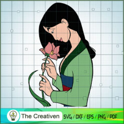 Mulan With Flower SVG Cut File for Cricut & Silhouette