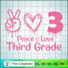 Back to School Peace Love Th SVG Cut File for Cricut