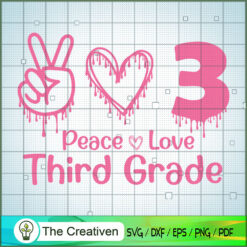 Back to School Peace Love Th SVG Cut File for Cricut