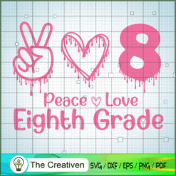 Back to School Peace Love Ei SVG Cut File for Cricut