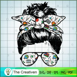Back to School Messy Bun Ban SVG Cut File for Cricut