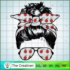 Back to School Messy Bun App SVG Cut File for Cricut