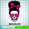 Afro Momlife Messy Bun Skull SVG, Mom Life SVG, Messy Bun SVG