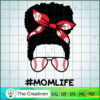 Afro Momlife Messy Bun Baseball SVG, Mom Life SVG, Messy Bun SVG