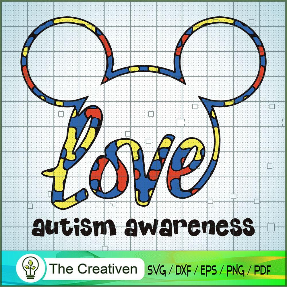 Mickey Love Autism Awareness SVG, Autism SVG, Mickey Disney SVG 1 Mickey Love Autism Awareness SVG, Autism SVG, Mickey Disney SVG