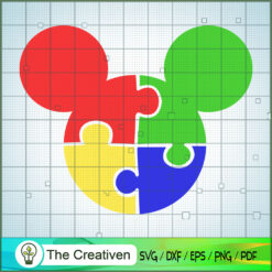 Mickey Autism Head SVG, Autism SVG, Mickey Disney SVG