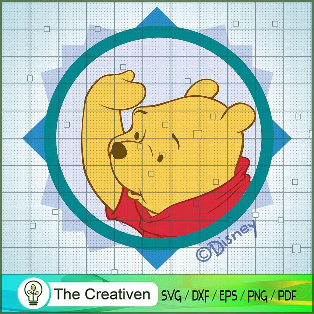 Pooh Head Circle SVG, Winnie The Pooh SVG, Disney Cartoon SVG 1 Pooh Head Circle SVG, Winnie The Pooh SVG, Disney Cartoon SVG