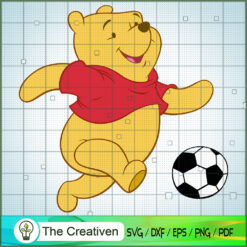 Pooh Play Soccer No Background SVG Cut File for Cricut & Silhouette