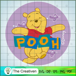 Pooh Funny Circle Disney SVG, Winnie The Pooh SVG, Disney Cartoon SVG