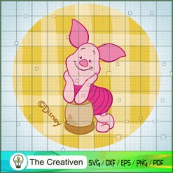 Yellow Circle Piglet SVG Cut File for Cricut & Silhouette