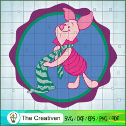 Piglet Wear A Scarf SVG Cut File for Cricut & Silhouette