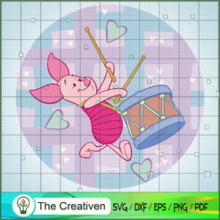 Piglet Love Drum SVG Cut File for Cricut & Silhouette