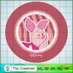 Circle Logo Disney Piglet SVG Cut File for Cricut & Silhouette