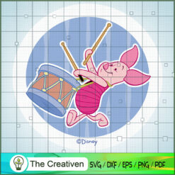 Circle Piglet Drum SVG Cut File for Cricut & Silhouette