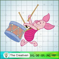 Piglet Drumming SVG Cut File for Cricut & Silhouette
