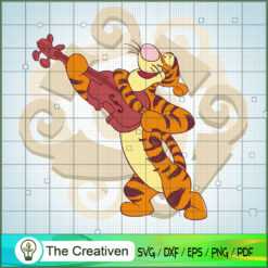 Tigger Play Violin Fun SVG, Winnie The Pooh SVG, Disney Cartoon SVG