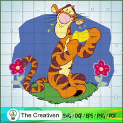 Tigger Eat Clean Flower SVG, Winnie The Pooh SVG, Disney Cartoon SVG