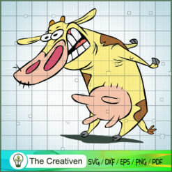 Cow Fun SVG, Cartoon SVG, Cow and Chicken SVG