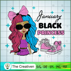 Birthday Girl January SVG, Birthday Girl SVG, Black Women SVG