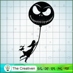 Zero And Sally Fly With Balloon SVG, Nightmare SVG, Halloween SVG