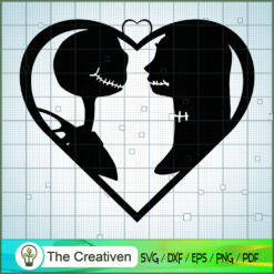 The Heart Jack and Sally SVG, Nightmare SVG, Halloween SVG