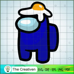 Dark Blue Among Us Egg Hat SVG Cut File for Cricut & Silhouette