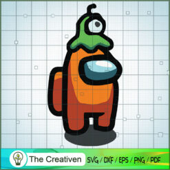 Among Us Alien Hat Orange SVG Cut File for Cricut & Silhouette
