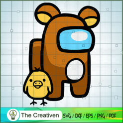 Among Bear And Mini Chicken SVG Cut File for Cricut & Silhouette