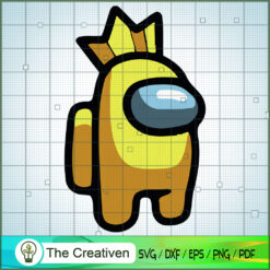 Among Us Yellow King SVG Cut File for Cricut & Silhouette