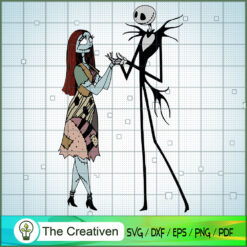 Sally and Jack Skellington D SVG Cut File for Cricut