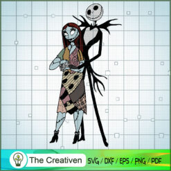 Sally and Jack Skellington C SVG Cut File for Cricut