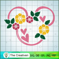 Mickey Flower Colorful SVG Cut File for Cricut & Silhouette
