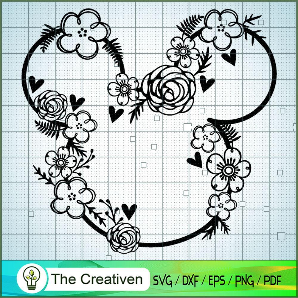 Mickey Flower SVG Cut File for Cricut & Silhouette 1 Mickey Flower SVG Cut File for Cricut & Silhouette