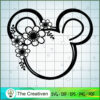 Minnie Outline Black Flower SVG Cut File for Cricut & Silhouette 3 51 disney flowers copy