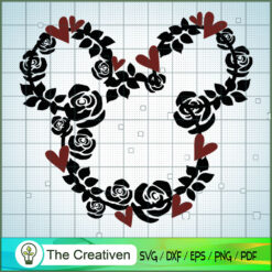 Mickey Flower Heart SVG Cut File for Cricut & Silhouette