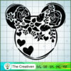 Mickey Rose Flower Black SVG Cut File for Cricut & Silhouette 3 43 disney flowers copy