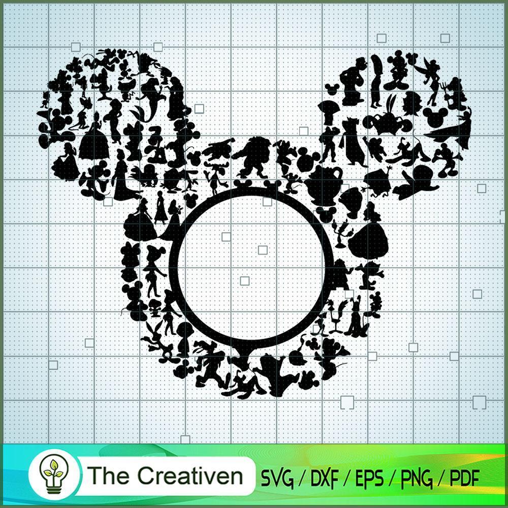 Circle Mickey SVG Cut File for Cricut & Silhouette 1 Circle Mickey SVG Cut File for Cricut & Silhouette