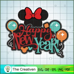 Happy New Year Minnie SVG Cut File for Cricut & Silhouette