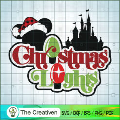 Christmas Light Minnie Castle SVG Cut File for Cricut & Silhouette