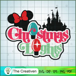 Christmas Light Mickey Castle SVG Cut File for Cricut & Silhouette