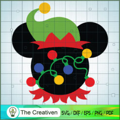 Mickey Head Christmas Light SVG Cut File for Cricut &  Design 21030
